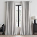 Topfinel Extra Long 120 Inch Blackout Curtains for Large Window Treatment Modern Farmhouse Linen Drapes Sound Proof Drapes Room Divider Pleat Ceiling Track Burg Bedroom Grey(W52 xL132 2 Panels)