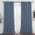 NICETOWN Stone Blue Curtain Panels - Home Decoration Thermal Insulated Solid Grommet Blackout Curtains/Drapes for Hall/Sliding Door (80" Wide by 108" Long, Stone Blue, Set of 2)
