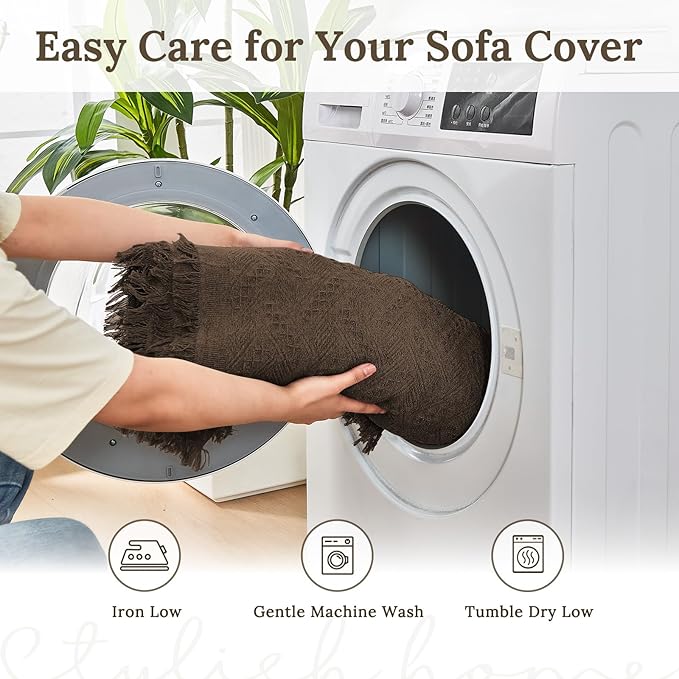 HOMERILLA Sectional Couch Covers for Sectional Sofa L Shaped Sofa Cover Blanket 2 Pieces L Shape Furniture Protector for Pets Dogs (Chocolate, Large)