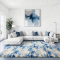 Ophanie Blue White and Grey Area Rugs for Living Room 6x9, Fluffy Shag Large Fuzzy Plush Soft Carpets, Floor Shaggy Rugs for Bedroom, Carpet for Kids Boys Girls Dorm Nursery Home Decor Aesthetic