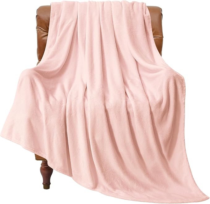 BEDELITE Fleece Blanket Twin Size Pink Morn Throw Blankets for Couch & Bed, Luxury Plush Cozy Fuzzy Blanket 60x80 inches, Super Soft Warm Lightweight Throw Blanket for Travel Camping