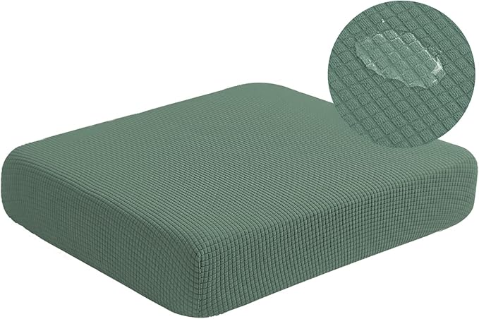 Water-Repellent Sofa Cushion Slipcovers Couch Cover, Couch Cushion Cover for Camper Dinette, Pet Furniture Protector Loveseat Cushion Cover (Medium, Matcha Green)