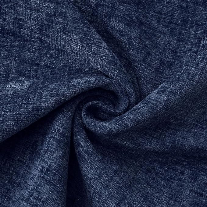 MIULEE Pack of 2 Couch Throw Pillow Covers 12x20 Inch Navy Blue Farmhouse Decorative Pillow Covers with Stitched Edge Soft Chenille Solid Dyed Spring Pillow Covers for Sofa Bed Living Room