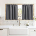 RYB HOME Cafe Blackout Curtains 24 inch Length, RV Curtains for Camper Windows, Mini Short Small Insulating Light UV Heat Blocking Privacy Half Window Tiers, Width 42 by Length 24, Grey, 2 Panels