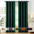 MIULEE Hunter Green Blackout Curtains for Bedroom Living Room 84 Inches Long 2 Panels, Thermal Insulated Room Darkening Drapes Solid Grommet Noise Reduction Light Blocking Window Treatments 50x84 Inch