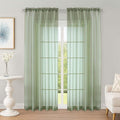 OWENIE Sheer Curtains 84 Inches Long 2 Panels Set, Sage Green Sheer Curtain for Living Room Bedroom, Modern Filmy Rod Pocket Curtains Drapes, 2 Pcs, Each 59 W x 84L, Sage Green