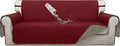 ISSUNTEX Double Protection 100% Waterproof Sofa Covers for Living Room, Couch Covers for 3 Cushion Couch Sofa, Reversible Furniture Protector Sofa Cover for Dogs, Pets (Sofa, Christmas Red/Beige)