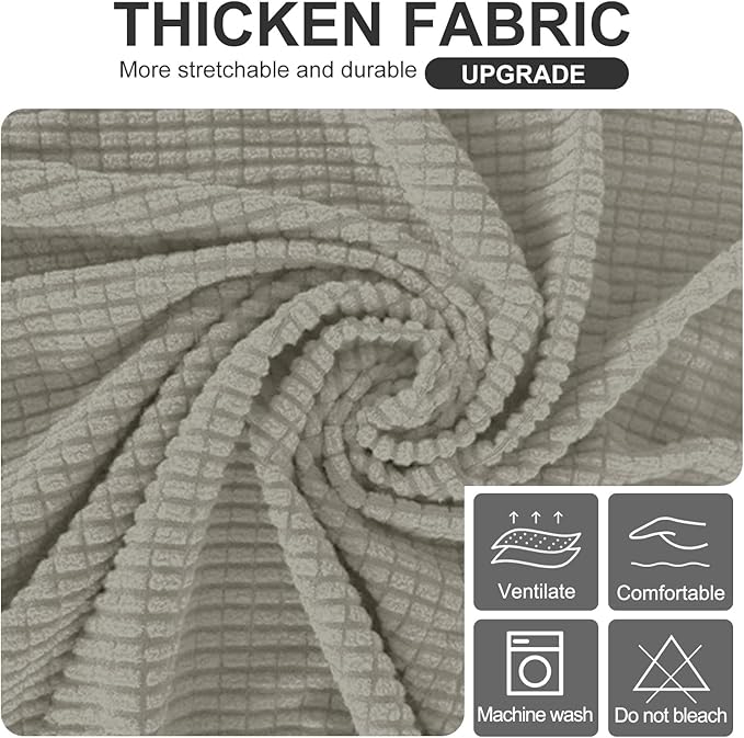 U-NICE HOME Stretch Futon Cover Armless Bed Slipcover - Soft Jacquard Fabric Washable for Pet Friendly, Taupe