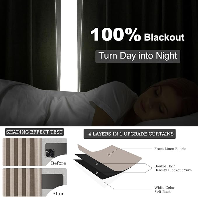 Topfinel 108 Inch Curtains 2 Panel Set Boho Brown Modern Decorative Dark Out Curtains for Bedroom Heat and Cold Blocking Window Coverings 9FT High Ceiling Extra Long Drapes for Living Room with Hooks