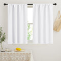RYB HOME Short Curtains for Bedroom, Room Darkening Insulated Summer Heat Light UV Blocking Energy Saving Drapes for Nursery, Width 34 by Length 45, Pure White, Set of 2