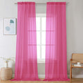 Chyhomenyc Extra Long Sheer Curtains 120 Inches Long 2 Panels Set, Light Filtering Voile Curtain Drapes for Floor to Ceiling Window Patio Sliding Door, 10FT, Hot Pink