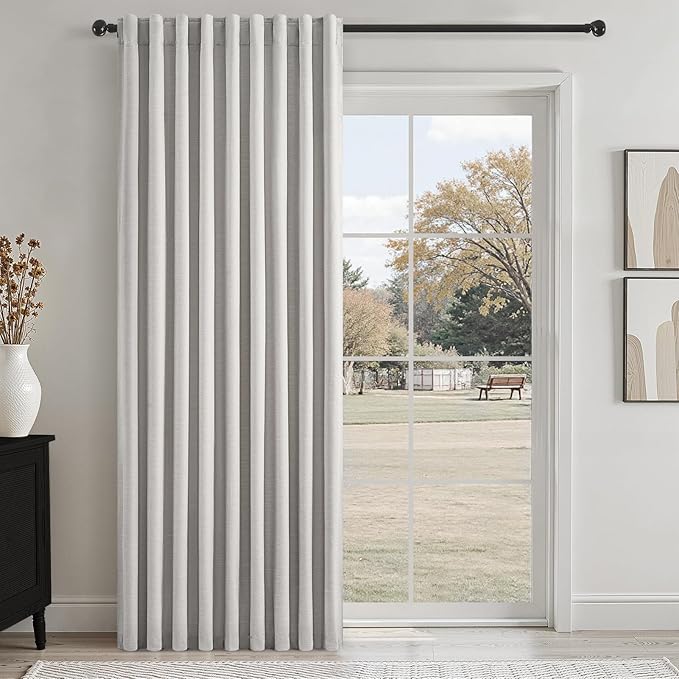 Topfinel Blackout Curtains 72 Inches Extra Wide for Living Room Large Window Treatment Modern Bedroom Window Curtain 84 Inch Long Thermal Room Darkening Heavy Drapes Grey Beige(72" W x 84" L 1 Panel)