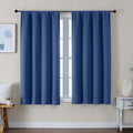 Simplebrand Ava Royal Blue Short Blackout Curtains for Bedroom 54 Inches Long 2 Panels Set, Solid Thermal Insulated, Energy Saving Window Treatment Curtains Blackout Drapes, W40 x L54 Inch, Royal Blue