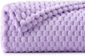 BEDELITE Fleece Twin Blanket for Couch & Bed - 3D Jacquard Decorative Lavender Throw, Super Soft and Cozy Warm Fuzzy Blanket All Seasons Suitable, 60x80Inches