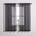 NICETOWN Sheer Drape Panels 63" L - Voile Window Treatment Curtains with Nickel Rings Top for Bedroom/Home Decor (1 Panel=54" W, Black, Sold as 2 Panels)