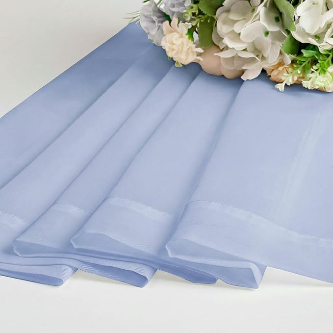 OWENIE Sheer Curtains 84 inches Long 2 Panels Set for Living Room/Bedroom, Rod Pocket Voile Sheer Panel Drapes, Airy Soft Fabric Window Treatments, 2pcs, Each 42" W x 84" L, Demin