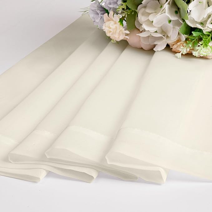 OWENIE Sheer Curtains 72 Inches Long 2 Panels Set, Light Filtering Sheer Curtain Rod Pocket Clear Drapes for Living Room Bedroom Window Sliding Door, Each 42 x 72 Inch, Cream