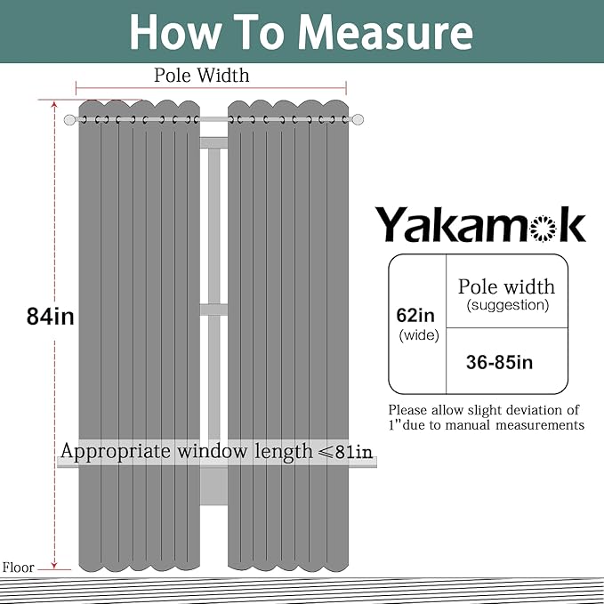 Yakamok Olive Green Curtains 84 Inches Length Blackout Curtain for Bedroom-Green Room Darkening Thermal Insulated Grommet Drapes for Living Room, 62W x 84L,2 Panels