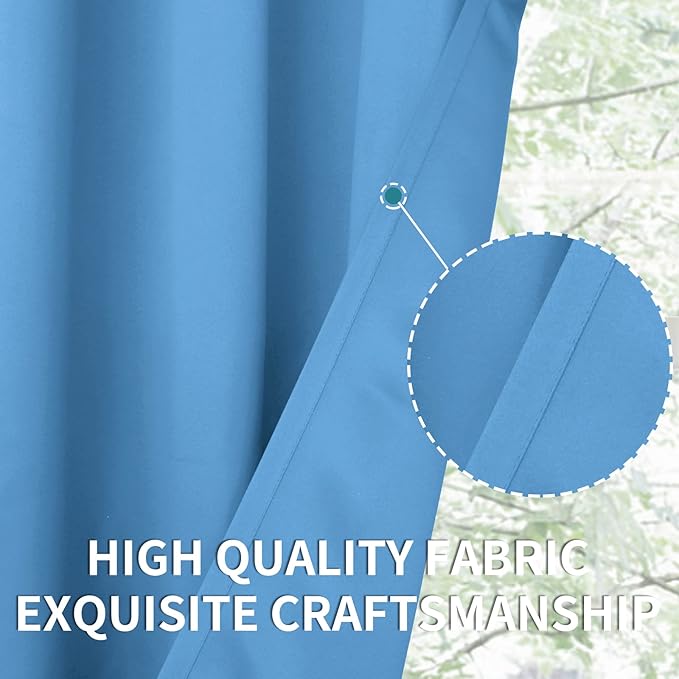 BGment Room Darkening Curtains 95 Inches Long - Grommet Thermal Insulated Drapes Window Treatment Curtains for Bedroom, 2 Panels, 52 x 95 Inch, Sky Blue