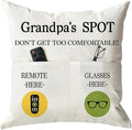 ONFAON Grandpa Gifts,Grandpa's Spot Throw Pillow Covers 18x18 Inch for Bed Sofa Couch,Birthday Christmas Thanksgiving Day Gifts for Grandpa Stepdad,2-Pocket