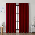 Simplebrand Ava Red Blackout Curtains for Bedroom 72 Inch Length 2 Panels Set, Privacy Thermal Insulated Rod Pocket Door Window Curtains for Patio French Front Door, W40 x L72 Inch, Red