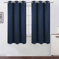 LEMOMO Navy Blackout Curtains/38 x 54 Inch Length/Set of Two Panels Grommet Bedroom Curtains