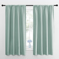 NICETOWN Curtains for Living Room 2 Panels, Rod Pocket Thermal Drapes for Bedroom, Room Darkning Fresh Shading Blinds Modern Home Decoration for Girls, W42 x L63 in per Panel, Seafoam Green