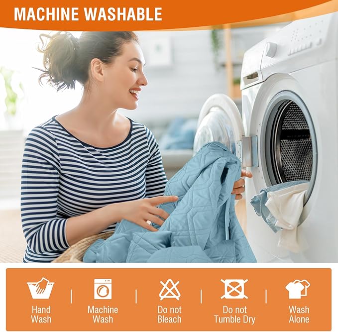 VANSOFY Waterproof Recliner Couch Covers, Sofa Covers 1-Piece Washable Reclining Sofa Cover Non-Slip Furniture Protector with Elastic Straps Pocket for Dogs, Pets(Azuree,2 Seater)