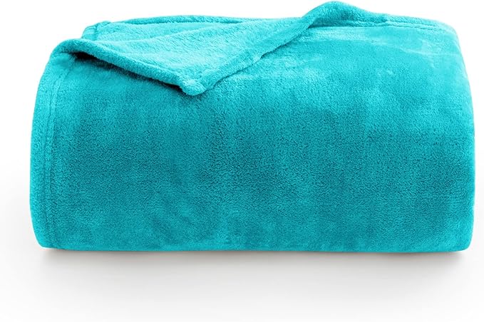 BEDELITE Fleece Blankets Queen Size Teal Throw Blankets for Bed, Luxury Plush Cozy Fuzzy Blanket 90x90 inches, Super Soft Warm Lightweight Throw Blanket All Seasons Suitable
