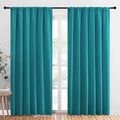 NICETOWN Living Room Curtains, Blackout Draperies, Peacock Blue, 1 Pair, 70 x 84-inch, Home Decorations Thermal Insulated Solid Rod Pocket Blackout Drapes for Cafe