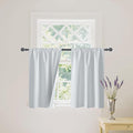 RYB HOME White 100% Blackout Curtains, Short Thermal Insulated Heat & UV Blocking Total Room Darkening Privacy Drapes for Small Window, Width 29 by Length 36, White, 2 Panels