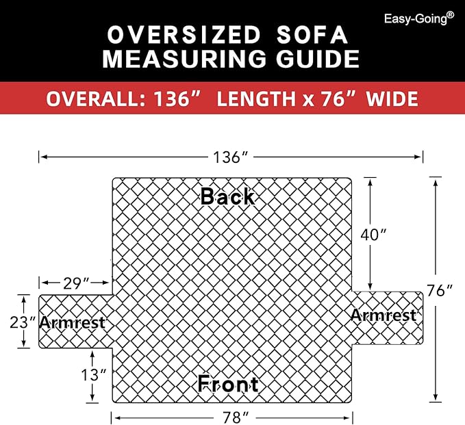 Easy-Going Reversible Oversized Couch Cover for 3 Cushion Couch Sofa Cover for Dogs Water Resistant Furniture Protector Cover with Foam Sticks for Pet (Oversized Sofa, Beige/Beige)