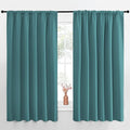 NICETOWN Blackout Curtains for Bedroom, Window Curtain Panels, Thermal Insulated Solid Rod Pocket Blackout Draperies/Drapes (Sea Teal, One Pair, 70 by 63-inch)
