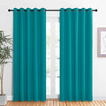 NICETOWN Blackout Draperies Curtains for Kids Room, Window Treatment Thermal Insulated Solid Grommet Blackout Drape Panels for Bedroom (Peacock Teal, Set of 2, 60 by 84 inches)
