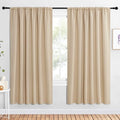 NICETOWN Room Darkening Curtains for Bedroom - Triple Weave Home Decoration Thermal Insulated Solid Drapes for Kitchen (Biscotti Beige, Set of 2 Panels, 62 x 72 Inch)