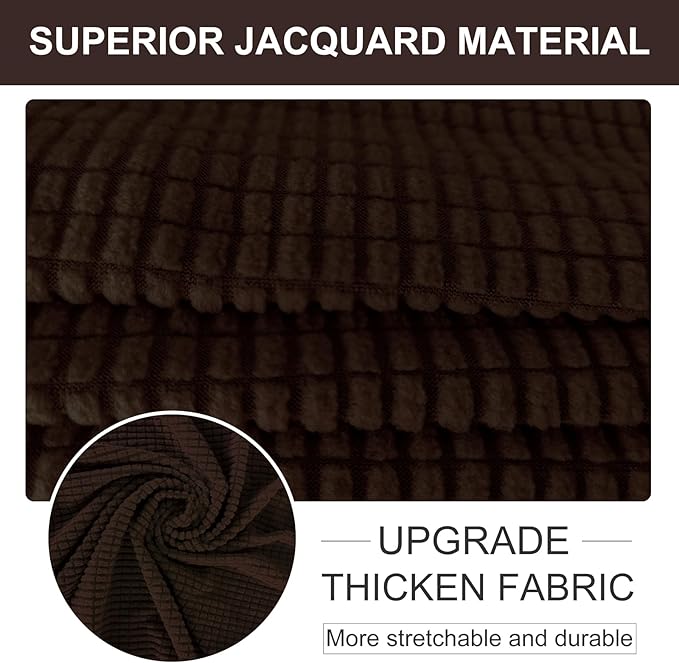 U-NICE HOME Stretch Couch Cover Sofa Cover Washable Sofa Slipcover Furniture Protector for 3 Cushion Couch Sofa Pet Friendly(Sofa, Chocolate)