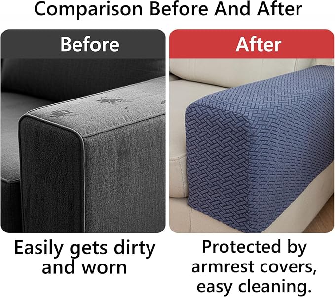 Soothing Home Sofa Covers, Sofa Hero Covers, Wear-Resistant Universal Couch Covers Washable Stretch Sectional Couch Cushion Covers (Brown,Arm Rest Covers 2pcs)