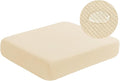 Water Repellent Sofa Cushion Slipcovers, Stretch Couch Cushion Cover for Loveseat Cushion Couch, Washable (Medium, Ivory)
