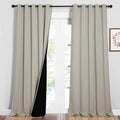 NICETOWN Full Shading Curtains for Windows, Super Heavy-Duty Black Lined Blackout Curtains for Bedroom, Privacy Assured Window Treatment (Natural, Pack of 2, 62 inches W x 95 inches L)