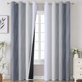 Estelar Textiler Grey and Greyish White Gradient Blackout Curtains 102 Inches Long for Bedroom, Thermal Insulated Full Room Darkening Ombre Gray Grommet Drapes for Living Room, 52Wx102L, 2 Panels