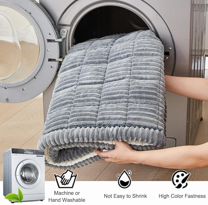 Couch Cover for Dogs Washable, Fuzzy Pet Couch Covers for 3 Cushion Sofa Pet Friendly, Non Slip Sofa Cover (Blue-Grey, 23.6" x 47"/60 x 120cm)