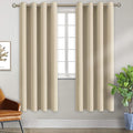 BGment Room Darkening Curtains for Bedroom - Grommet Thermal Insulated Window Treatments Light Blocking Curtains for Living Room, Set of 2 Panels, Each 46 x 72 Inch, Beige