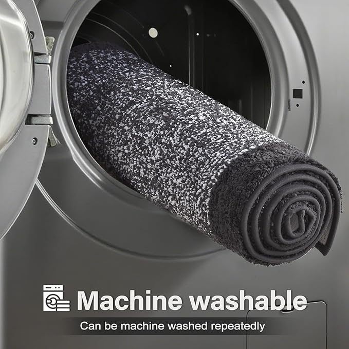 Bathroom Rugs 24x17 Non Slip Washable, Dark Grey Bath Mat for Bathroom Floor Tub, Soft Absorbent Quick Dry Mats for Shower, Bathtub,Home Decor