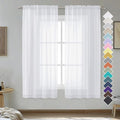 OVZME White Sheer Curtains 63 inch Length 2 Panels for Bedroom Living Room, Light Filtering Dual Rod Pocket Voile, Each 42 Width by 63 Length.