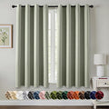 MIULEE Sage Green Blackout Curtains for Bedroom Living Room 63 Inches Long 2 Panels, Thermal Insulated Room Darkening Drapes Solid Grommet Noise Reduction Light Blocking Window Treatments 50x63 Inch