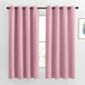 NICETOWN Room Darkening Bedroom Curtains 63 inches Long, Window Treatment Thermal Insulated Solid Grommet Voice Reducing Drapes for Kids Room, Crystal Pink, Set of 2, W46 x L63