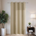 Joydeco Blackout Patio Sliding Door Curtains 108 Inches Long, Grommet Privacy Room Divider Curtains, Extra Wide Thermal Blackout Drapes for Bedroom Living Room (Light Beige, 60Wx108L, 1 Panel)