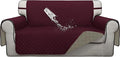ISSUNTEX Double Protection 100% Waterproof Loveseat Sofa Covers for Living Room, Couch Covers for 2 Cushion Couch Sofa, Reversible Furniture Protector Sofa Cover for Dogs (Loveseat, Wine/Beige)
