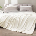 BEDELITE Fleece Blanket Full Size Cream Throw Blankets for Couch & Bed, Luxury Plush Cozy Fuzzy Blanket 84x90 inches, Super Soft Warm Lightweight Throw Blanket for Travel Camping