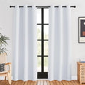 NICETOWN Room Darkening Curtain Panels for Bedroom, Greyish White, 2 Panels, 42 by 80, Easy-Care Solid Thermal Insulated Grommet Room Darkening Draperies/Drapes